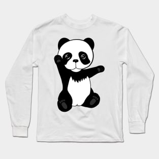 Cute waving panda Long Sleeve T-Shirt